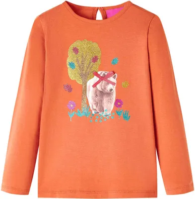 Produktbild von Kinder-Langarmshirt Dunkelorange 140