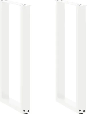Image de Pieds de table console en U 2 pcs. Blanc 38x(72-73) cm Acier