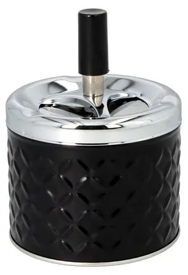Produktbild von Angelo Schleuderaschenbecher - Metall schwarz Raute Ø 9cm