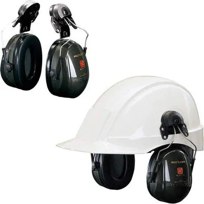 Produktbild von Schalldämmerschutz mit Helmanschluss - 30 dB Dämpfung - schwarz