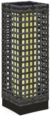 Produktbild von Solar Außenleuchte – Rattanoptik, 8 h Leuchtdauer, 15,5 x 15,5 x 46 cm grau