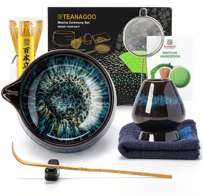 Immagine prodotto di Set da tè Matcha composto da 7 elementi – Servizio da tè cerimoniale con ciotola e frusta