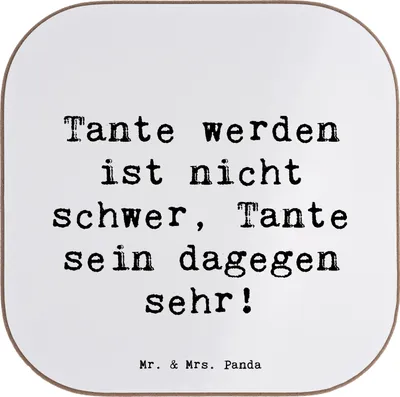 Produktbild von Mr. & Mrs. Panda Untersetzer für Gläser Spruch Tolle Tante - Weiß - Geschenk, gläseruntersetzer, Liebe, Tassenuntersetzer, Freude, Geschenke Tanten, Neffe, Nichte