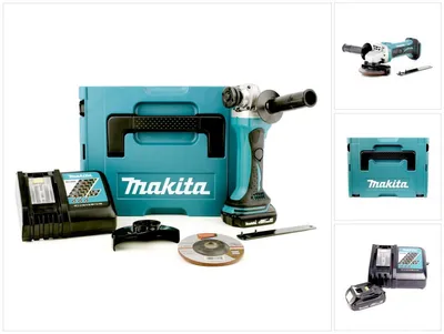 Produktbild von Makita DGA 452 RY1J Akku Winkelschleifer 18V 115mm + 1x Akku 1,5Ah + Ladegerät + Makpac