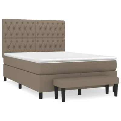 Produktbild von Boxspringbett mit Matratze Taupe 140x190 cm Stoff