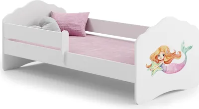 Obrázok produktu pre Jednolôžková posteľ Wave 140x70 so zábradlím - Mermaid