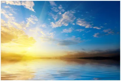 Produktbild von Wallario Premium Glasbild, freischwebende Optik, kräftige Farben, Größe 90 x 60 cm Motiv Sonnenuntergang über dem Meer I