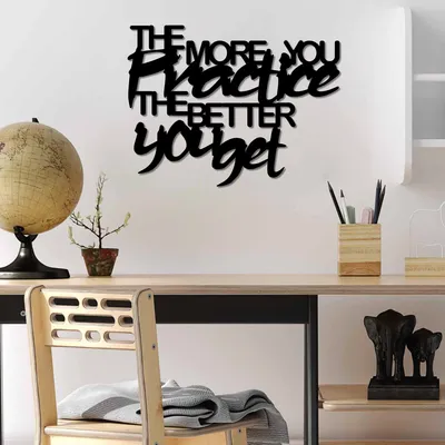 Immagine prodotto di Wallity, Practice Better, Accessorio decorativo da parete in metallo, Nero, 100 % METALLO, 50 x 38 cm