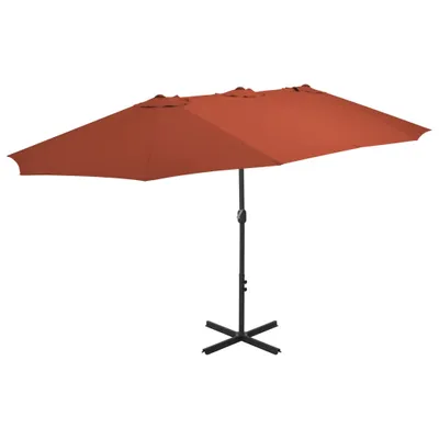 Zdjęcie produktu dla vidaXL Parasol z aluminiowym drążkiem 460x270 cm terakota