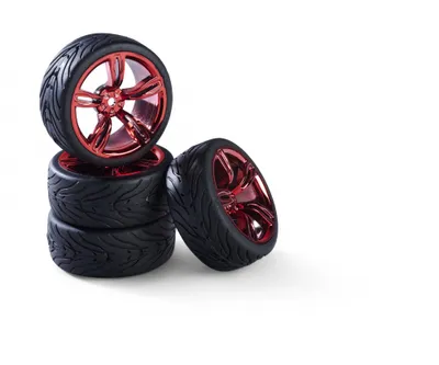 Image de Carson Pneus avec jantes 1:10 Jeu de roues 10 rayons design (4) rouge