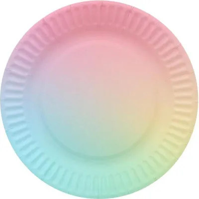 Image de Assiettes en papier arc-en-ciel 18 cm, lot de 6 - Godan
