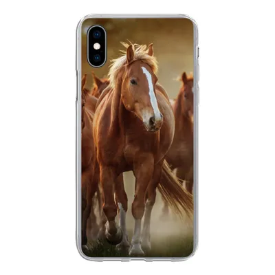 Produktbild von MuchoWow® Handyhülle Schutzhülle Hülle für iPhone Xs Pferde - Licht - Natur Silikon Softcase Handy Hülle - Handytasche