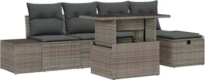 Produktbild von vidaXL Gartensofa-set 6 stk. Grau Poly-Rattan