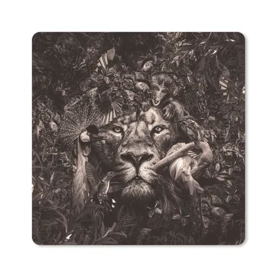 Produktbild von MuchoWow® Mauspad Mousepad Tier - Afrika - Schwarz - Weiß 30x30 cm - Mousepads - Maus Mat - Pad - Mausunterlage - Gaming