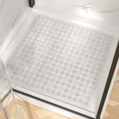 Immagine prodotto di Tappetino da doccia - 60 x 60 cm - Con ventose - Tappetino da doccia - Lavabile in lavatrice, senza BPA - Tappetino da bagno - Resistente alla muffa e lavabile in lavatrice - Trasparente