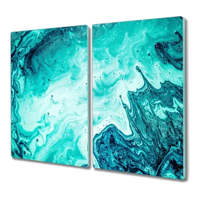Produktbild von Coloray Hackbrett Küchenbrett Kochplattenabdeckung Schneidebrett Herdabdeckplatte 2x30x52 cm - abstractionism Flüssigkeiten