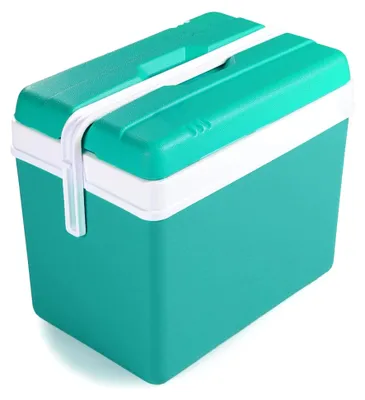Produktbild von Kühlbox in Blau/Grün für Camping und Picknick aus Kunststoff