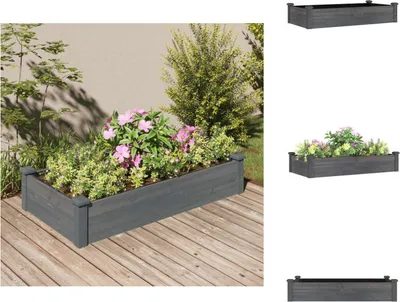 Produktbild von vidaXL Hochbeet mit Einsatz Grau 120x60x25 cm Massivholz Tanne -  Blumentöpfe & Pflanzgefäße