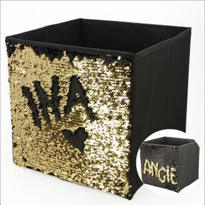 Obrázek produktu pro Úložný box s flitry, barva černá/černá, 31 x 31 cm