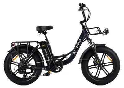 Imagen del producto de ENGWE L20 - Fatbike eléctrica con candado de cadena - 20 pulgadas - Motor 250W - Autonomía 120 km - 7 velocidades - Frenos de disco mecánicos - Batería 624Wh - Cuadro bajo - Negra