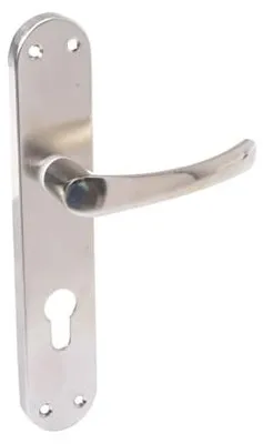 Produktbild von Aqbau Türdrückerset Langschild Türdrücker Türklinke Türgriffe PZ Profilzylinder Eco Silber Satina