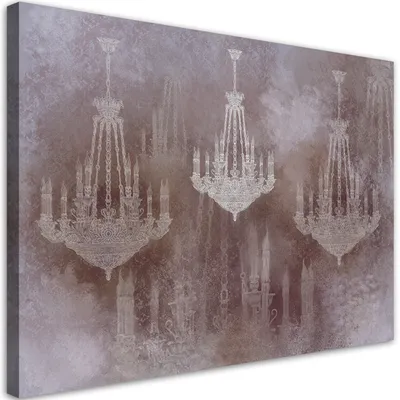 Produktbild von Leinwandbild Kronleuchter 90x60 Feeby Braun bild für die wand bereit zum aufhängen