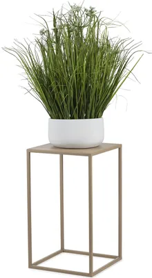 Produktbild von HowHomely Modern Pflanzenständer, Blumenhocker aus Metall Beige 40 cm Höhe - Blumenständer für das Haus