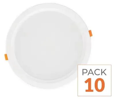 Produktbild von 10er-Pack – Flacher, wasserdichter LED-Einbaustrahler, 30 W, WEISS, mit integriertem Transformator – Neutralweiß 4000 K – 5500 K