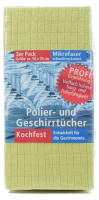 Produktbild von Mikrofaser Polier- u. Geschirrtücher 3er-Pack limonegrün