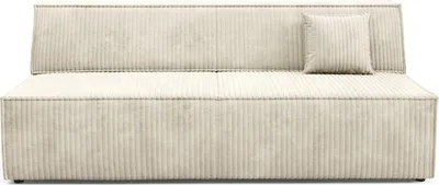 Produktbild von Sofa TESSO mit Schlaffunktion, Schlafsofa, Wohnzimmersofa, Couch, Soffa, Bettsofa, Kordstoff – Ecru TILIA 03