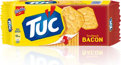 Image de De Beukelaer Tuc crackers croustillants au goût de bacon 100g paquet de 12