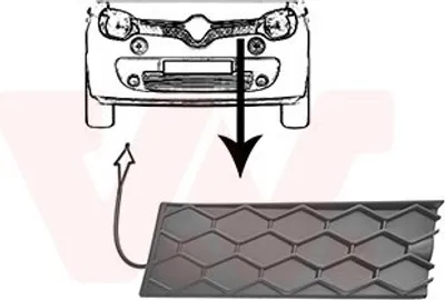 Produktbild von VAN WEZEL 4368511 Kühlergrill Frontgrill für RENAULT Twingo III Schrägheck (BCM) Links