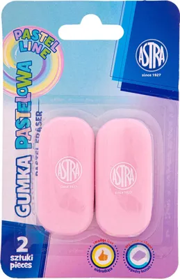 Obrázek produktu pro Pastel Line oválná guma 2 kusy blistr Astra