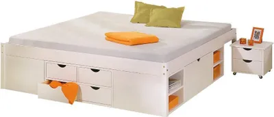 Image de Faraldi - Lit Double, Blanc, Coffre