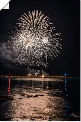 Produktbild von ARTland Poster Feuerwerk am Meer II Größe: 60x90 cm