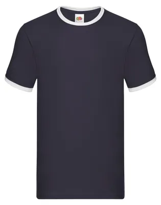 Immagine prodotto di Fruit of the Loom - T-shirt "Ringer" da uomo FK3029 (M) (blu navy/bianco)