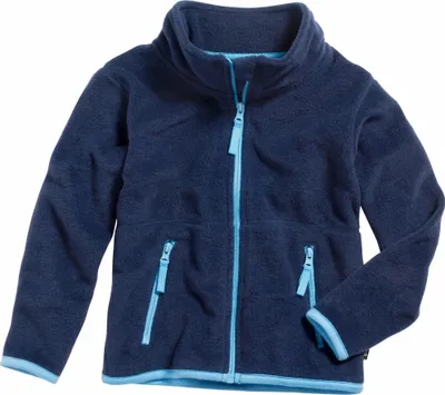 Produktbild von Playshoes Fleece-Jacke farbig abgesetzt, in marine, Größe 104