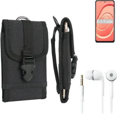 Produktbild von K-S-Trade Holster Schutz Hülle kompatibel mit Xiaomi Redmi Note 10 Gürteltasche Handy Hülle Tasche outdoor Seitentasche schwarz 1x + Kopfhörer