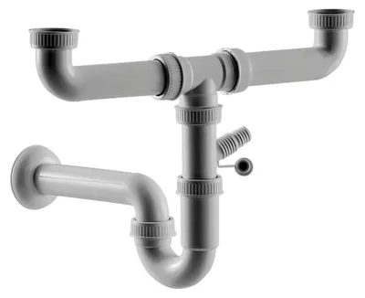 Produktbild von Bartscher Siphon SPB20 für Doppelspülen, geruchsvermeidend, mit Geräteanschluss