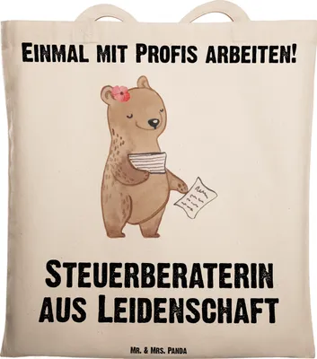 Produktbild von Mr. & Mrs. Panda Schultasche Steuerberaterin Leidenschaft - Transparent - Geschenk, Tote Bag, Laptoptasche, Tasche, Beutel, Jutebeutel, Einkaufstasche