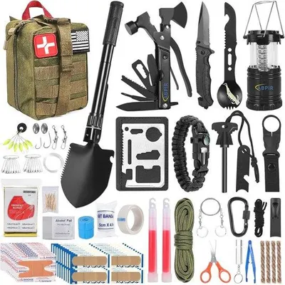 Produktbild von Famanu Überlebenspaket 170-teilig - Erste Hilfe Set für Outdoor Aktivitäten
