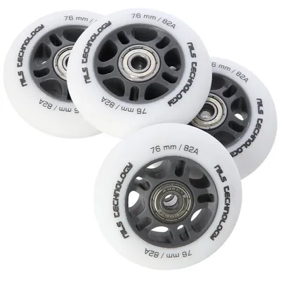 Immagine prodotto di NILS ExtremePoliuretano76x24 82A ruote opache con cuscinetti ABEC 9, bianco, 4 pz