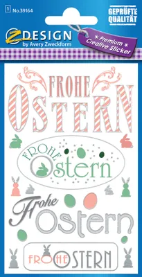 Produktbild von AVERY Zweckform ZDesign Oster-Sticker "Frohe Ostern" 1 Blatt à 20 Sticker