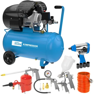 Produktbild von GÜDE Profi Kompressor 405/10/50 50l 10 bar 2200W 2 Anschlüsse viel Zubehör