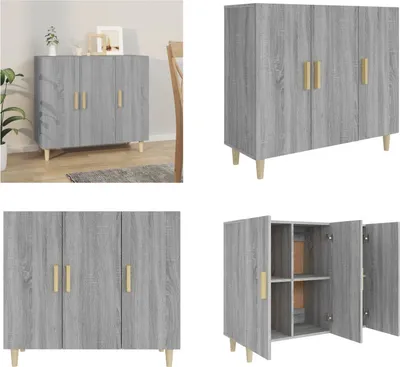 Produktbild von vidaXL Sideboard Grau Sonoma 90x34x80 cm Holzwerkstoff - Sideboard - Sideboards - Schrank - Lagerschrank