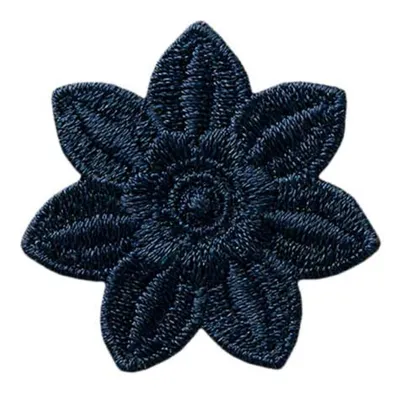 Produktbild von Mono Quick 0412x Blume, Bügelbild, Patch, schwarz weiß hellblau lachs gelb grau - 3,7 cm : 04129 - dunkelblau Farbe: 04129 - dunkelblau