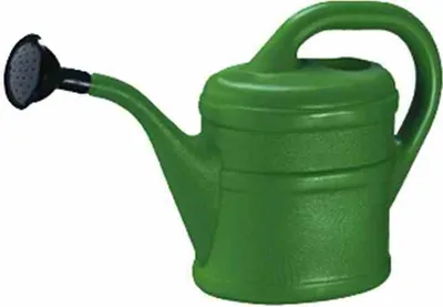 Image de Arrosoir , 3 litres, en plastique vert , 35x25x12 cm, avec pomme de douche et arceau longitudinal