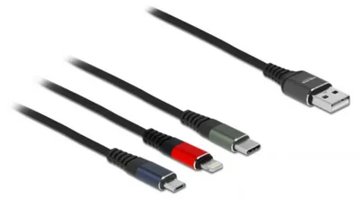 Produktbild von Delock Lightning-Kabel, nur zum Aufladen - USB männlich zu Micro-USB Typ B, Lightning, 24 pin USB-C männlich