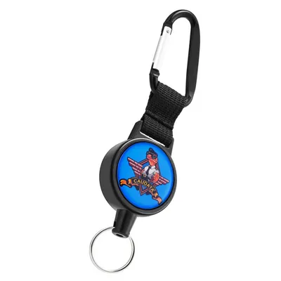 Produktbild von CAUDATA 4 BLAU cool Schlüsselrolle 70cm ausziehbar - Jojo Schlüsselband Einziehbarer Kartenhalter Ausweis Clip Halter Schlüssel Zipper