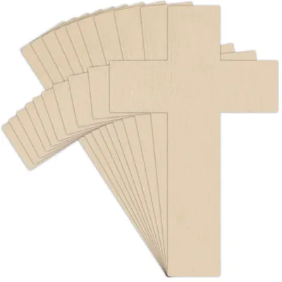 Productafbeelding van Creative Deco 10 x Houten Kruisversieringen Vormen, 10 x 6 x 0.3 cm